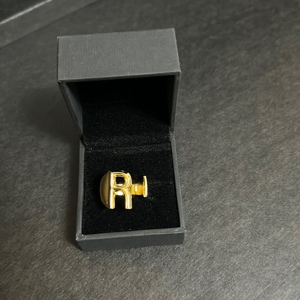 Initial R letter ring- gold tone adjustable